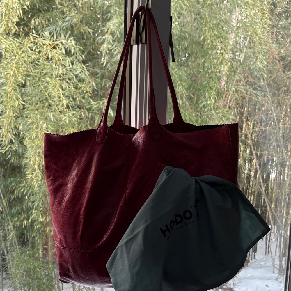 HOBO Burgundy Leather Tote